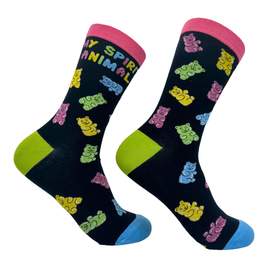 Funny Multi - GUMMY Women's My Spirit Animal Gummy Bear Sock Nerdy Sarcastic animal Tee
