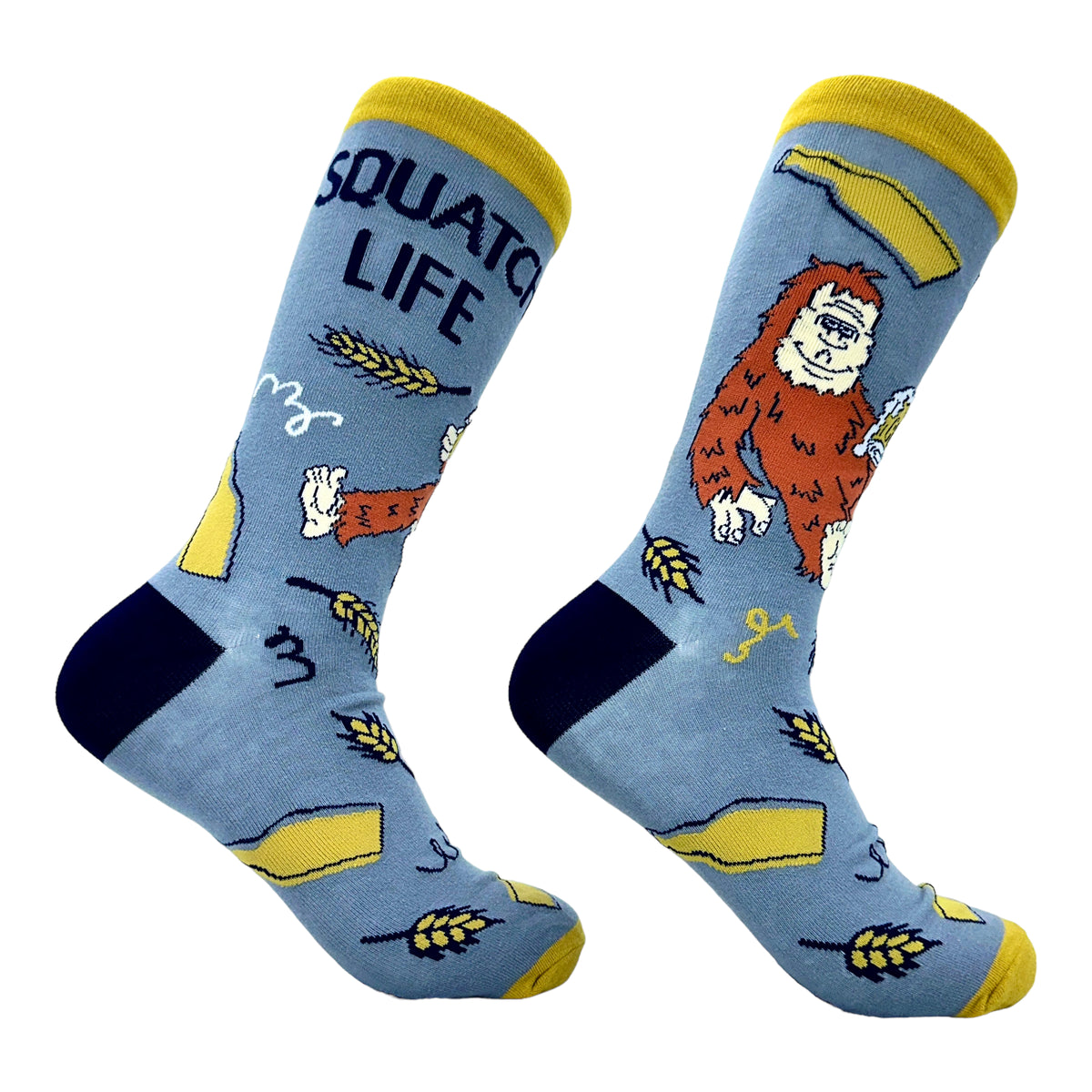 Funny Multi - Squatch Life Men&#39;s Squatch Life Sock Nerdy Beer Drinking sarcastic Tee