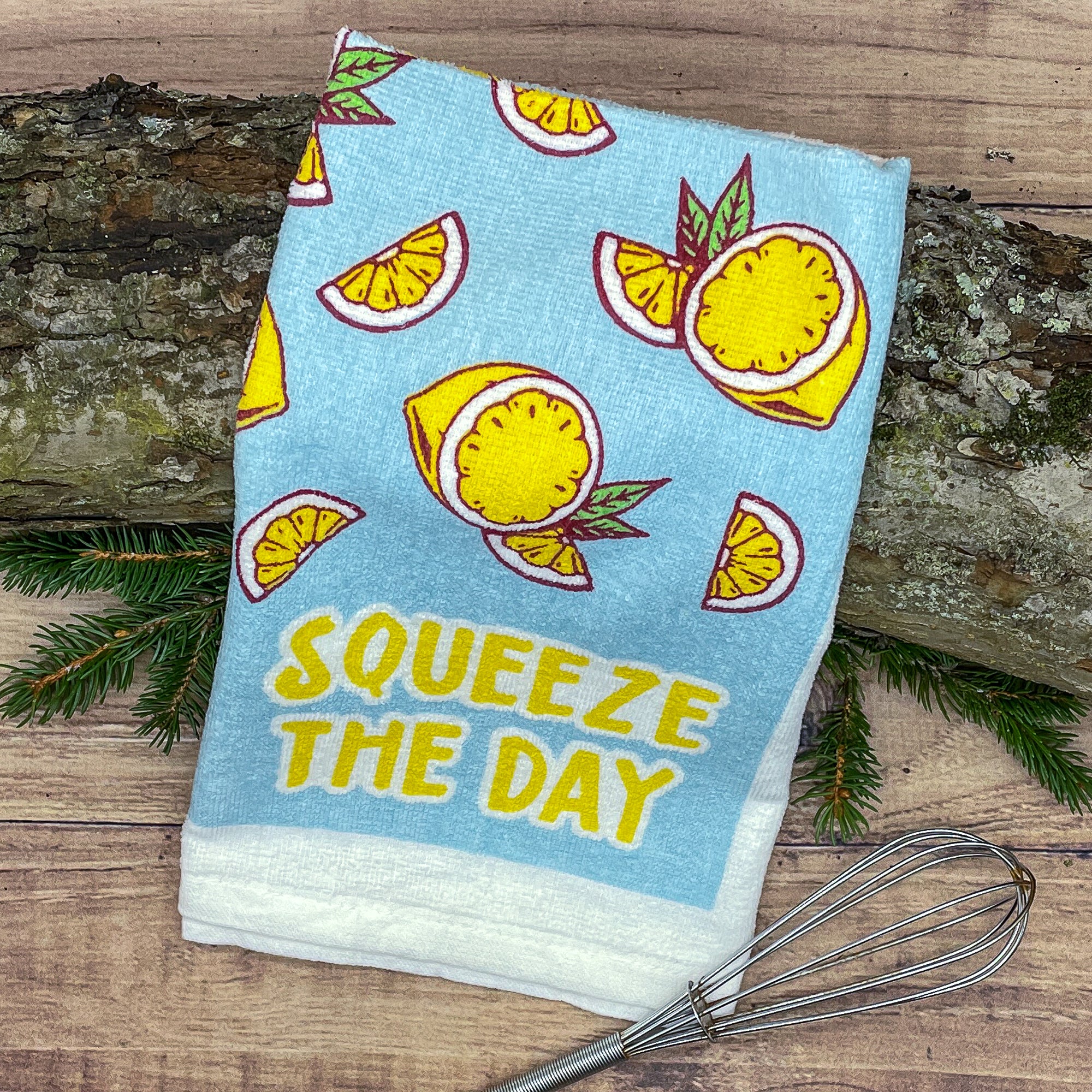 Funny Squeeze The Day Squeeze The Day Tea Towel Nerdy Food Motivational Tee
