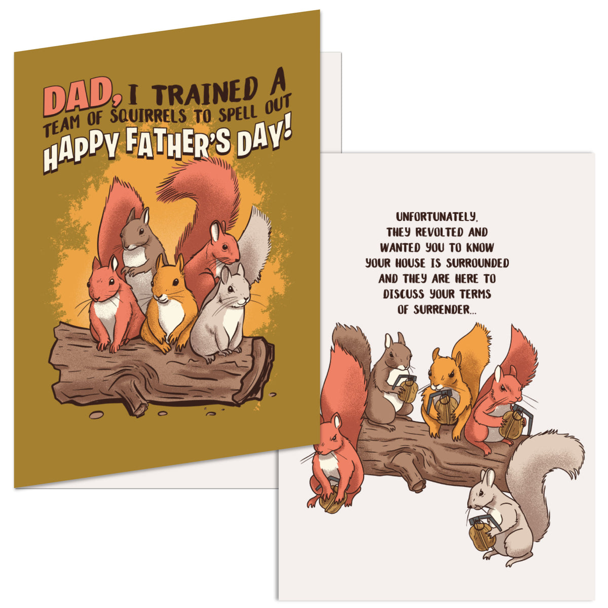 Funny Trained Squirrels Father&#39;s Day Cards Nerdy Father&#39;s Day Animal Tee