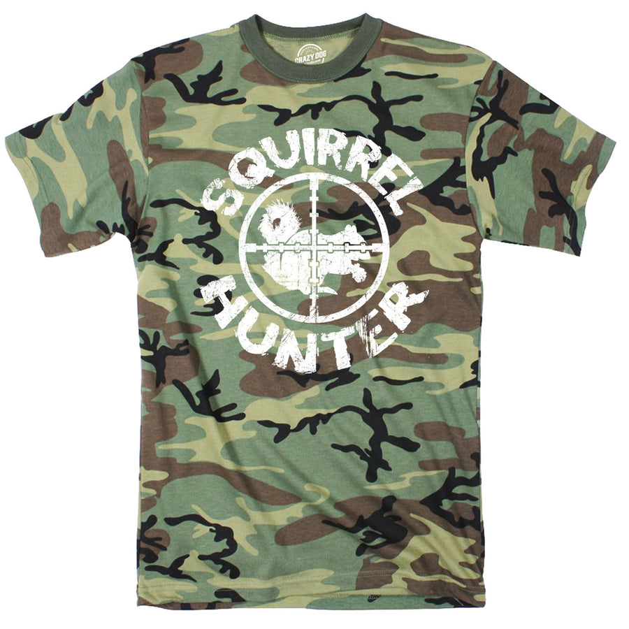 Funny Camo Squirrel Hunter Camo Youth T Shirt Nerdy Animal Hunting Tee