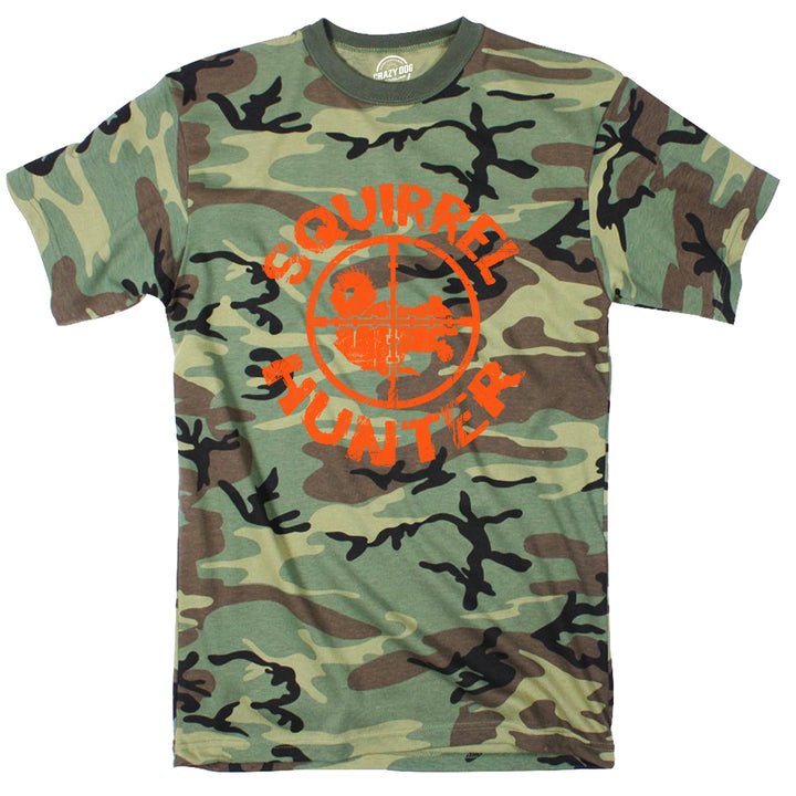 Funny Camo - Squirrel Orange Ink Squirrel Hunter Camo Mens T Shirt Nerdy Animal Hunting Tee