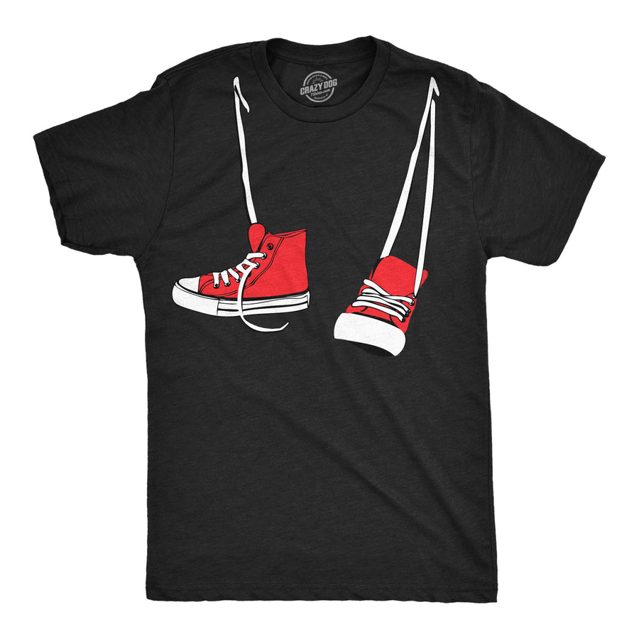 Funny Black Shoes Around The Neck Mens T Shirt Nerdy TV & Movies Retro Tee