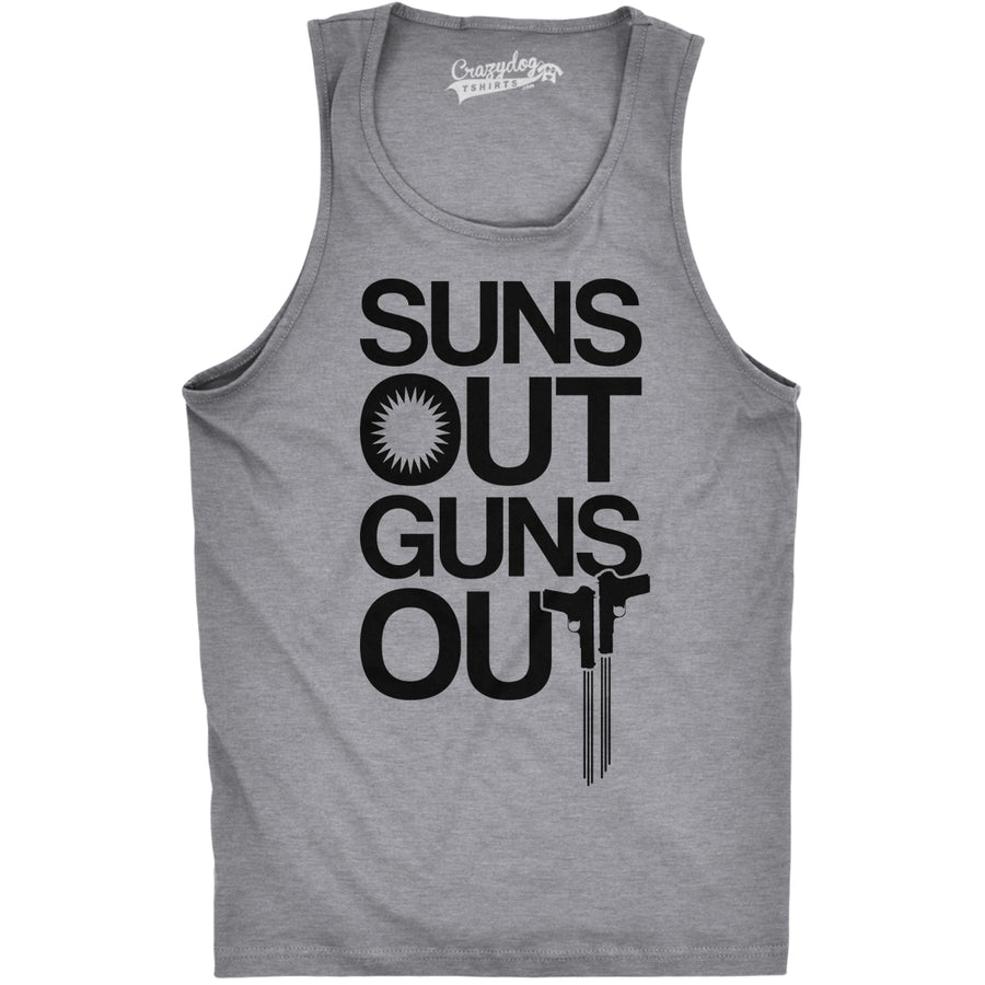 Funny Suns Out Guns Out Mens Tank Top Nerdy Fitness Tee