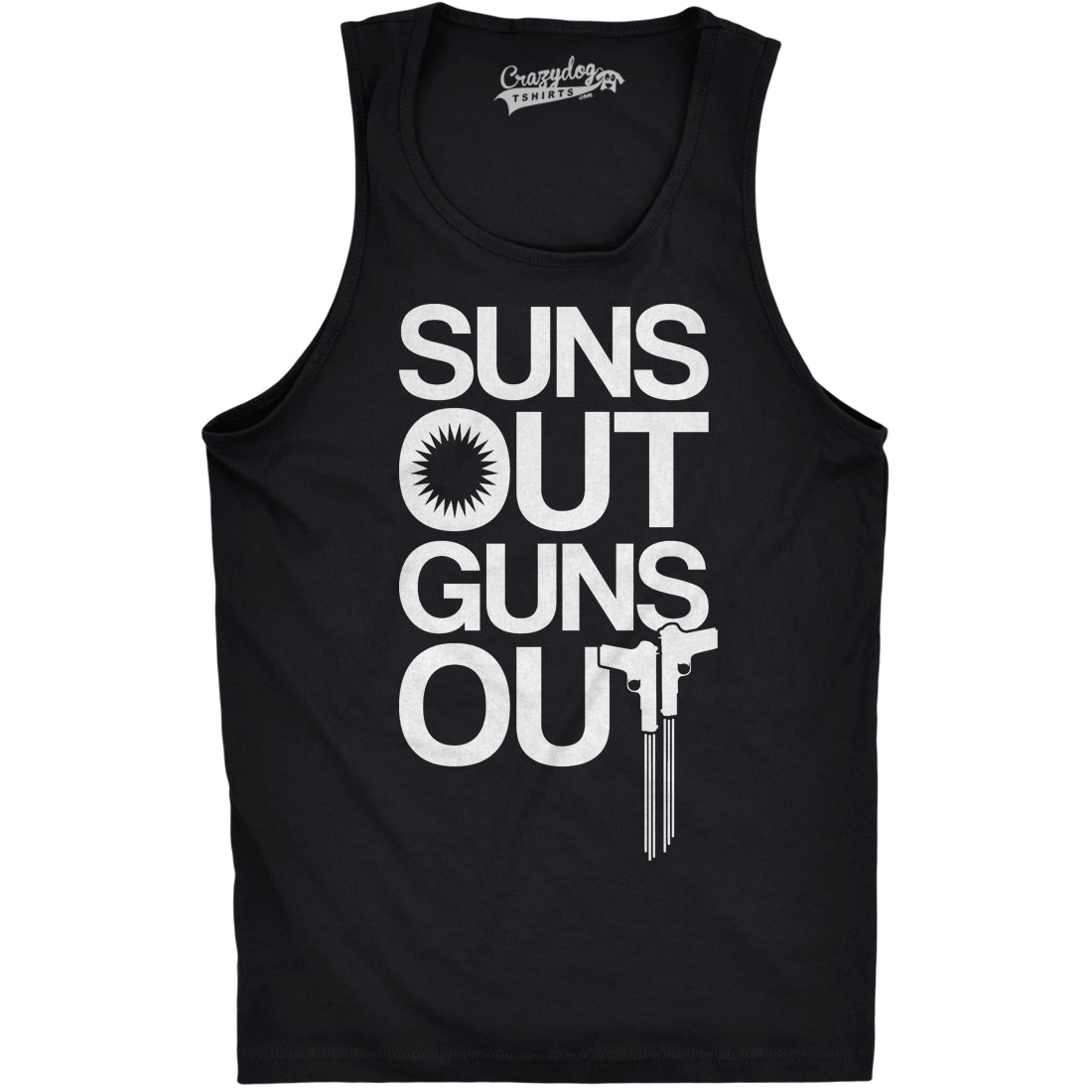 Funny Black Suns Out Guns Out Mens Tank Top Nerdy Fitness Tee