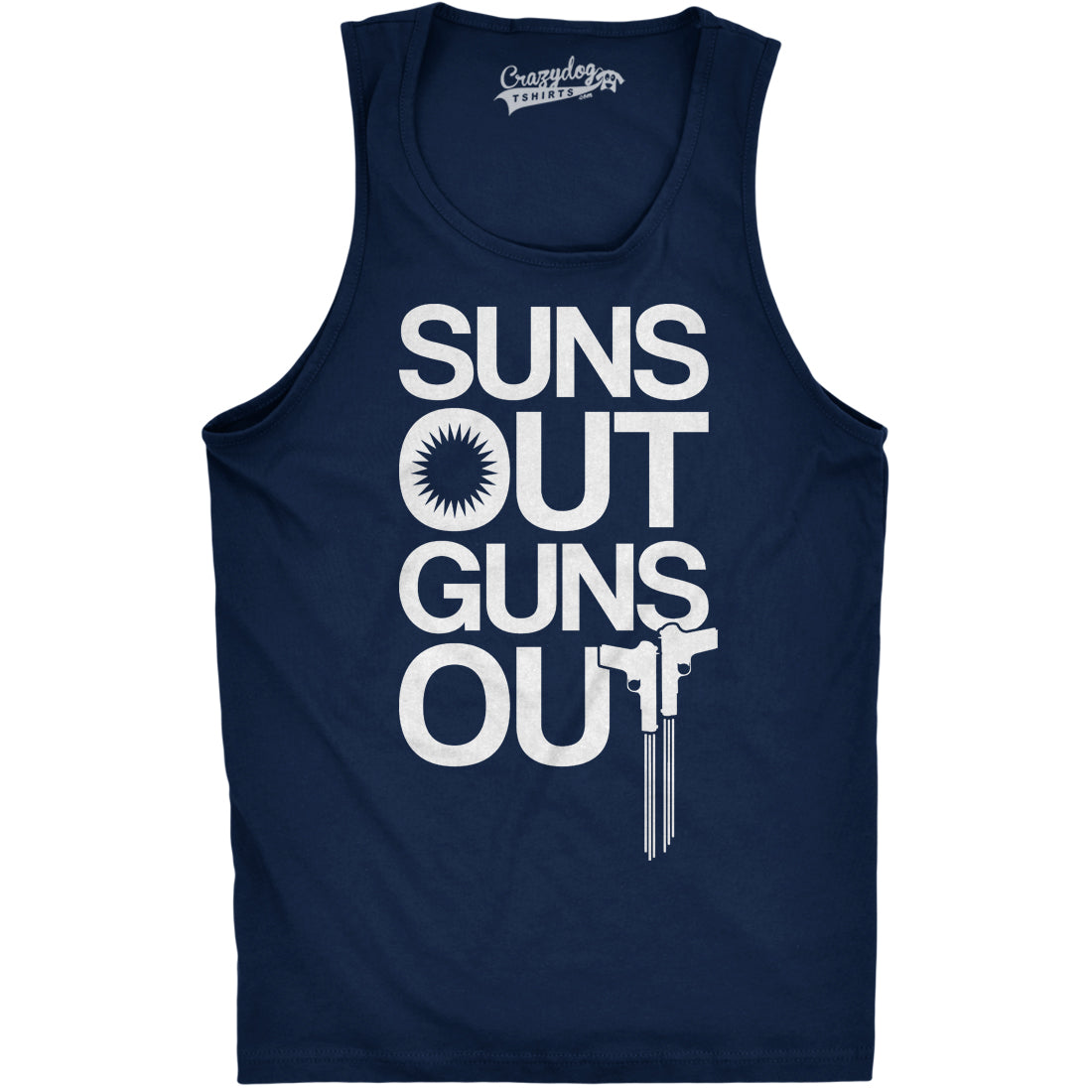 Funny Navy Suns Out Guns Out Mens Tank Top Nerdy Fitness Tee