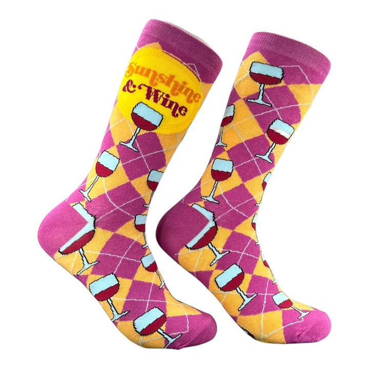 Funny Multi - Sunshine and Wine Sunshine and Wine Sock Nerdy wine vacation Tee