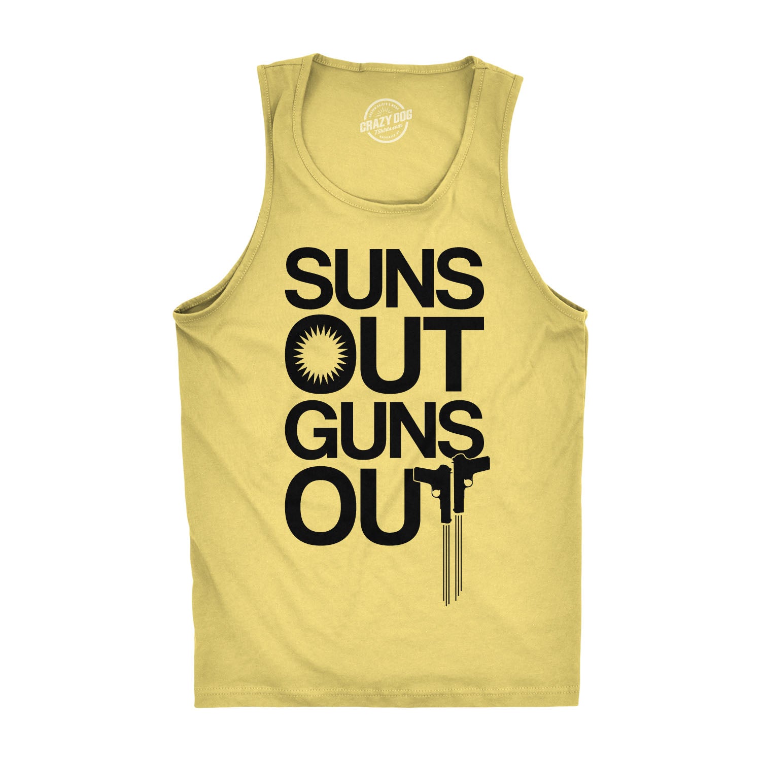 Funny Suns Out Guns Out Mens Tank Top Nerdy Fitness Tee