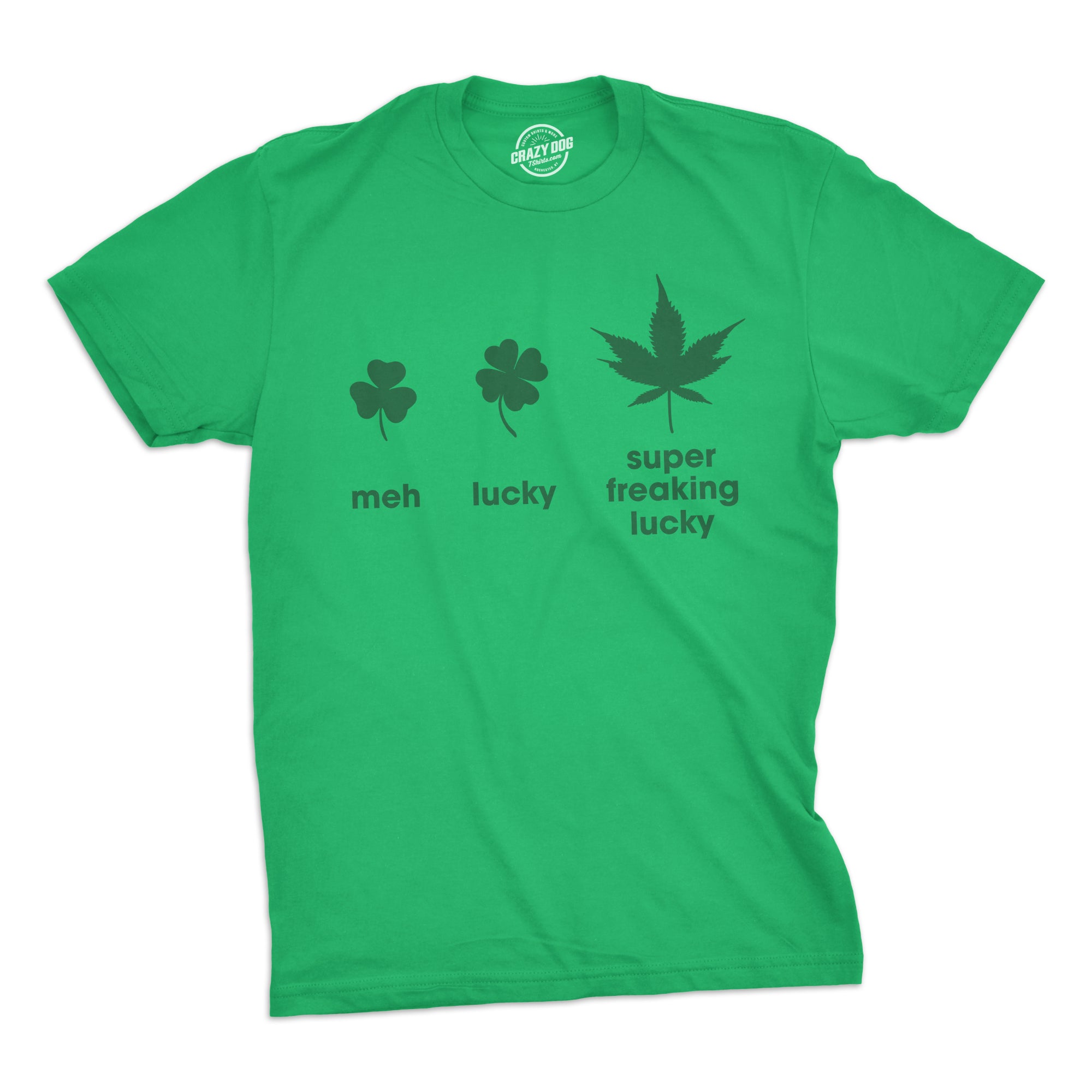 Funny Heather Green - Super Lucky Super Freaking Lucky Mens T Shirt Nerdy Saint Patrick's Day 420 Tee