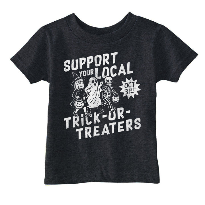 Funny Heather Black - Local Trick Or Treaters Support Your Local Trick Or Treaters Toddler T Shirt Nerdy Halloween Tee