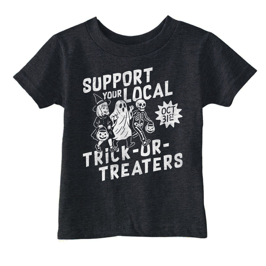 Funny Heather Black - Local Trick Or Treaters Support Your Local Trick Or Treaters Toddler T Shirt Nerdy Halloween Tee