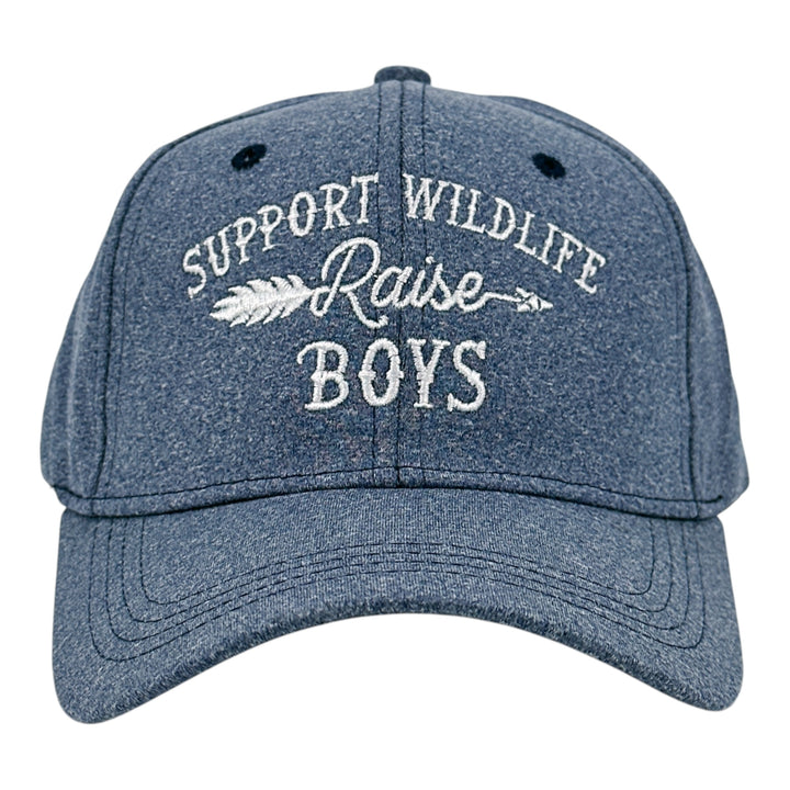 Funny Heather Blue - Support Wildlife Raise Boys Support Wildlife Raise Boys Nerdy Camping Tee