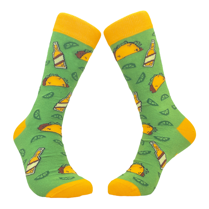 Funny Tacos and Beer Mens Tacos And Beer Sock Nerdy Cinco De Mayo Beer Food Tee