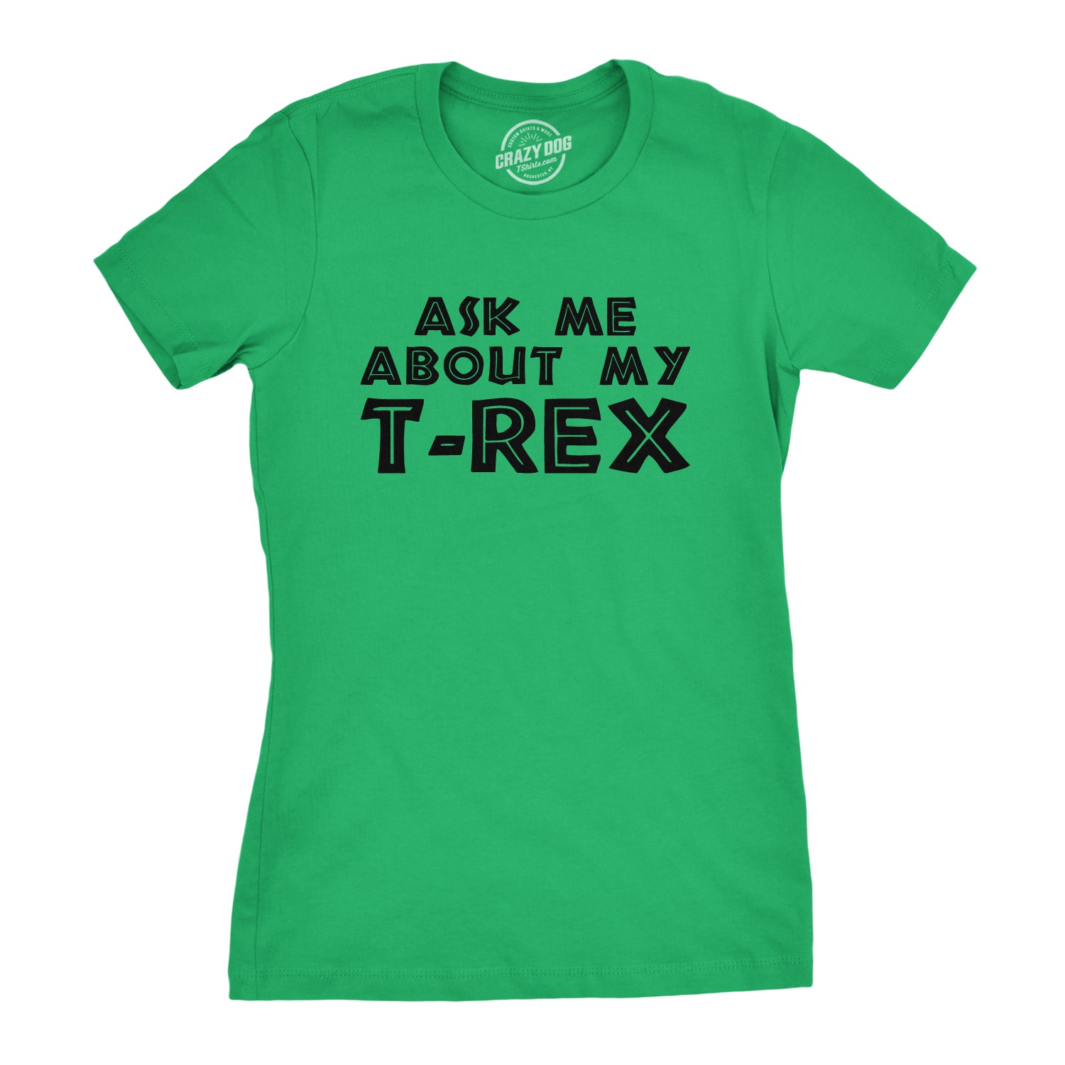 Funny Ask Me About My T-Rex Flip Womens T Shirt Nerdy Dinosaur Flip Tee