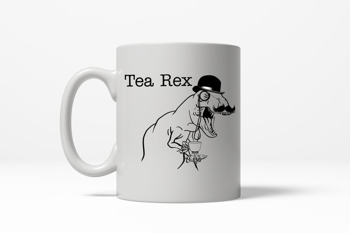 Funny White Tea Rex Coffee Mug Nerdy dinsoaur Tee