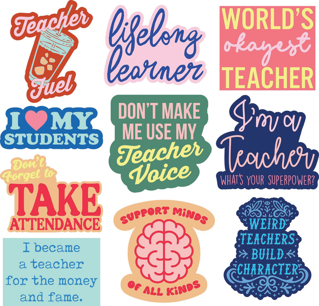 Funny Multi Teacher Stickers Nerdy Teacher Tee