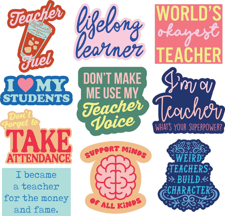 Funny Multi Teacher Stickers Nerdy Teacher Tee