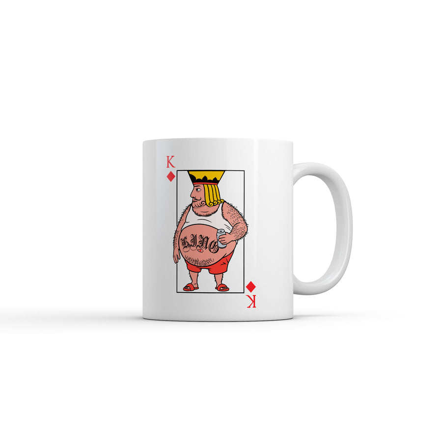 Funny White Lonely King Of Diamonds Coffee Mug Nerdy sarcastic Tee