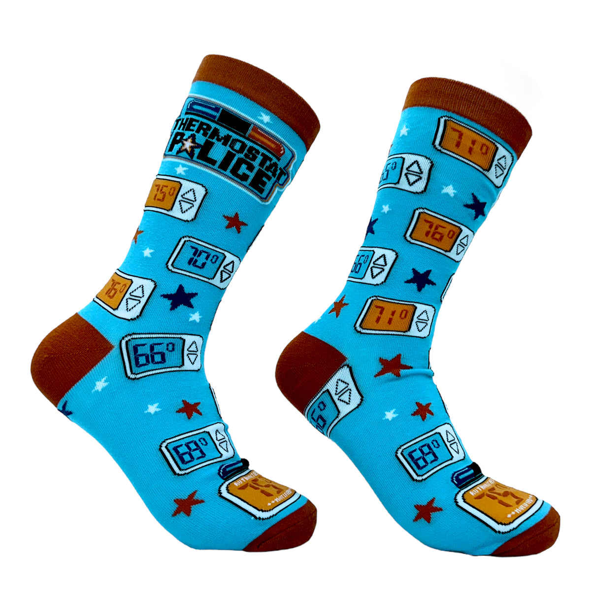 Funny Multi - Thermostat Police Men&#39;s Thermostat Police Sock Nerdy Sarcastic Tee