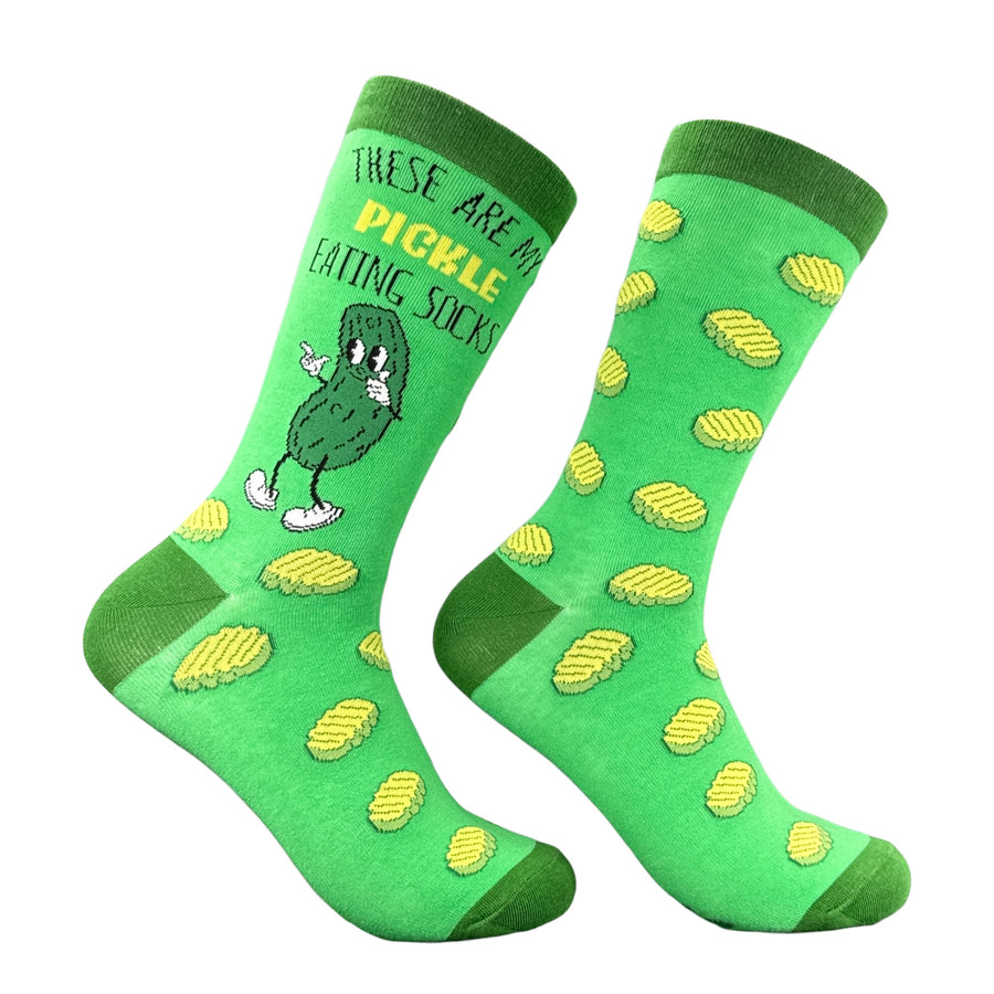 Funny Pickle Eating Socks These Are My Pickle Eating Socks Sock Nerdy food Tee