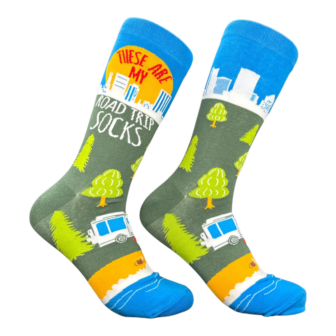 Funny Multi - Road Trip Socks These Are My Road Trip Socks Sock Nerdy vacation Tee