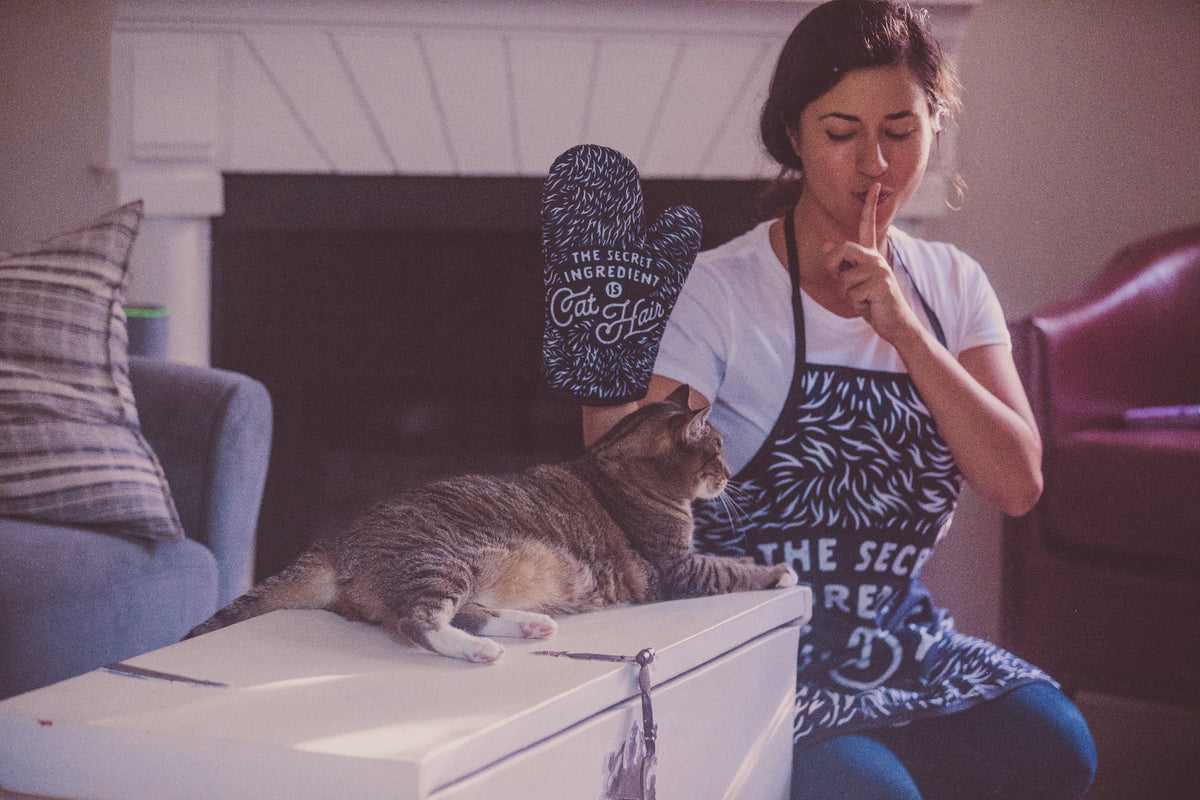 The Secret Ingredient Is Cat Hair Oven Mitt + Apron