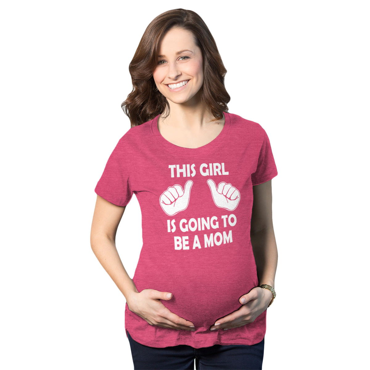 Funny Pink This Girl Is Going To Be A Mom Maternity T Shirt Nerdy Mother&#39;s Day Tee