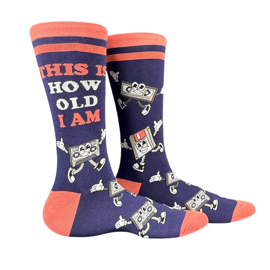 Funny Multi - How Old I Am This Is How Old I Am Sock Nerdy Birthday retro Tee
