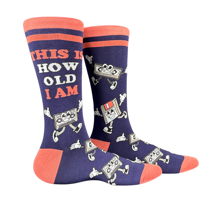Funny Multi - How Old I Am This Is How Old I Am Sock Nerdy Birthday retro Tee