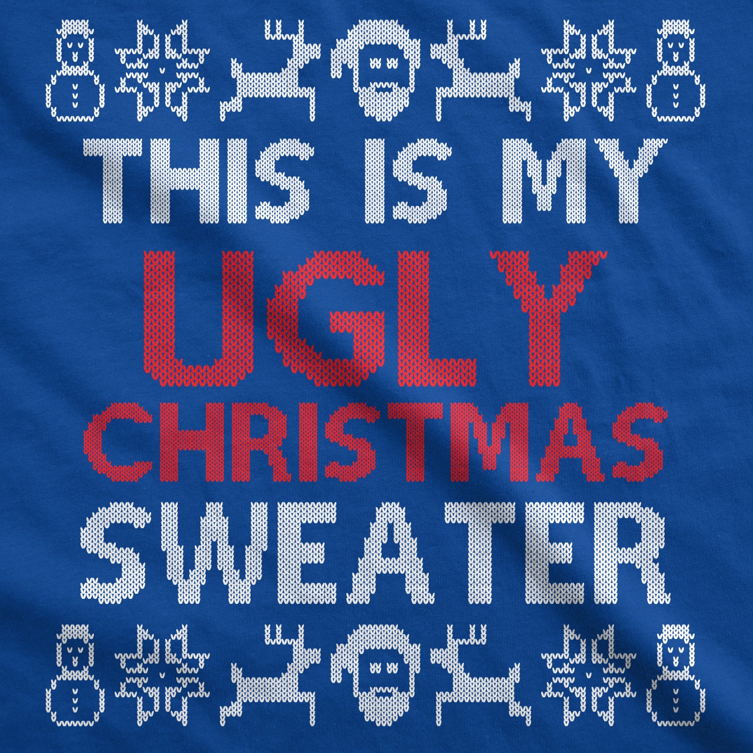 Funny Heather Royal This Is My Ugly Christmas Sweater Mens T Shirt Nerdy Christmas Ugly Sweater Tee