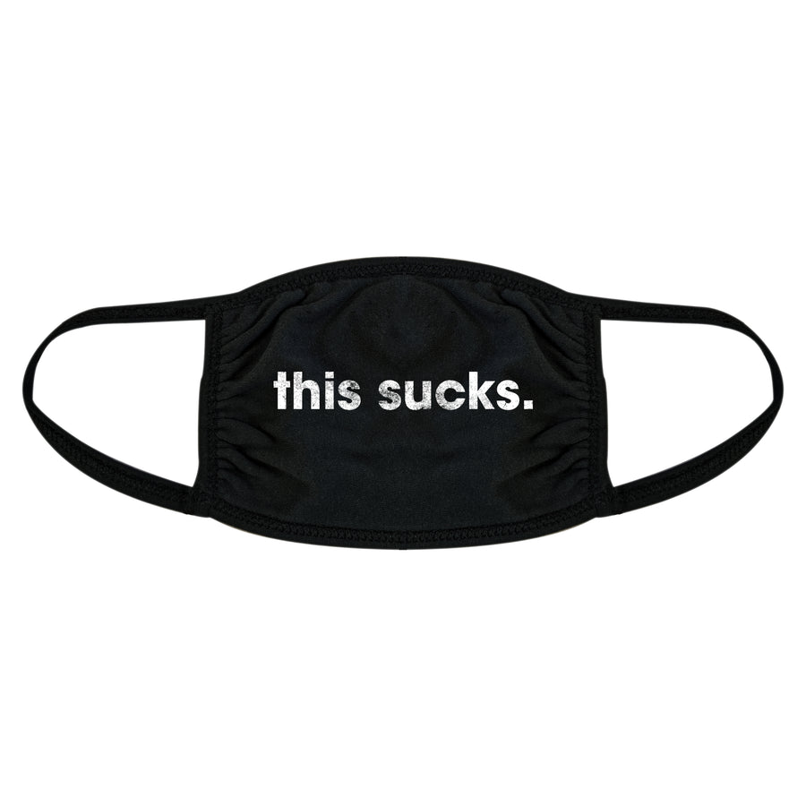 Funny Black This Sucks Face Mask Nerdy New Years Tee
