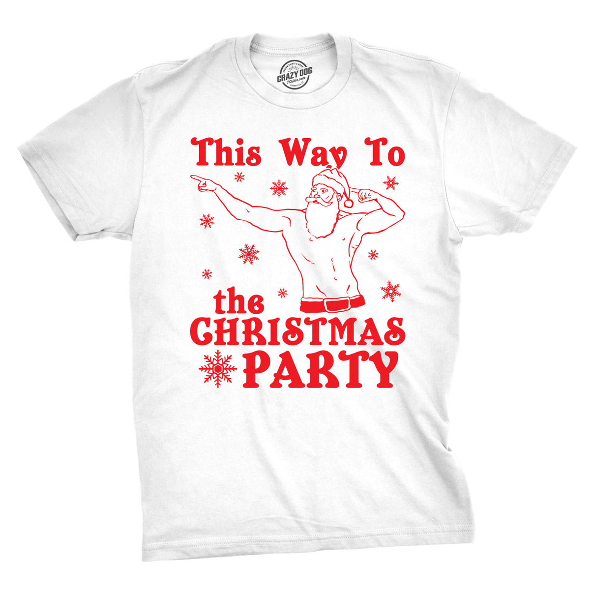 Funny This Way To The Christmas Party Mens T Shirt Nerdy Christmas Tee