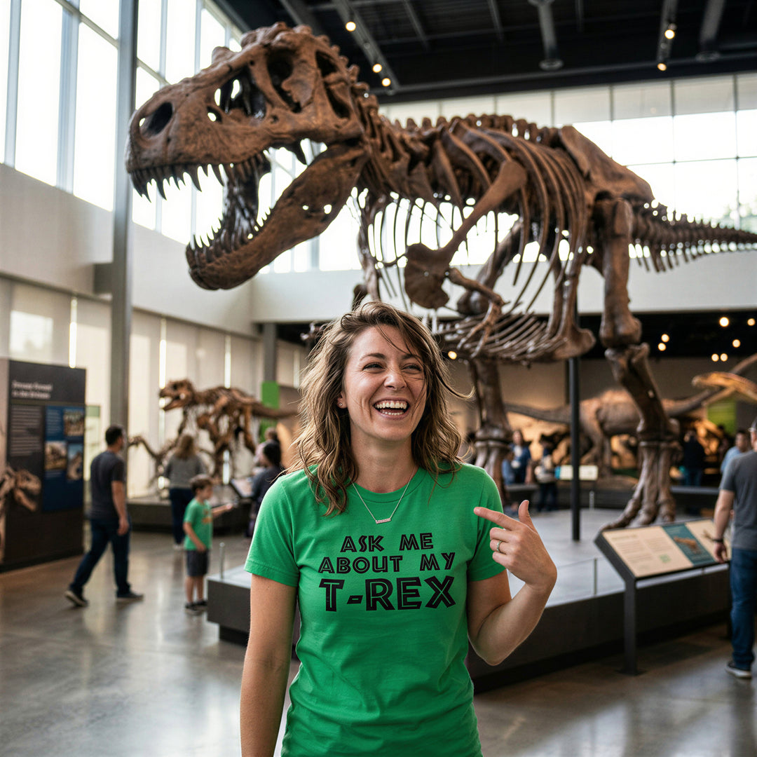 Ask Me About My T-Rex Flip Women's T Shirt