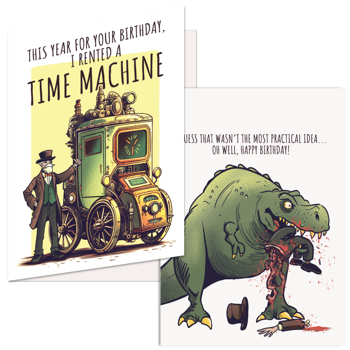 Funny Time Machine Birthday Nerdy Birthday dinosaur Tee