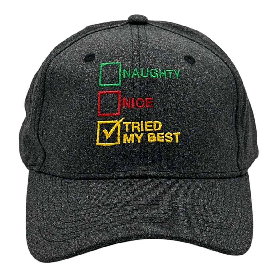 Funny Black - Tried My Best Naughty List Nice List Tried My Best Nerdy Christmas sarcastic Tee