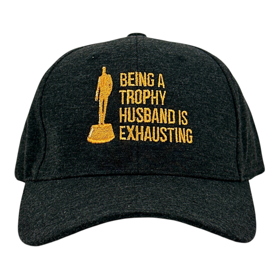 Funny Heather Black - Trophy Husband Being A Trophy Husband Is Exhausting Nerdy Father's Day Tee