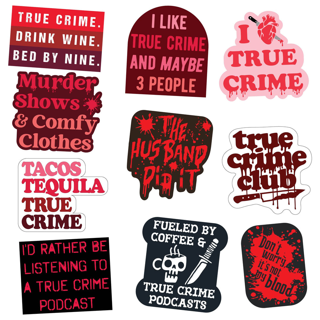 Funny Multi Ture Crime Stickers Nerdy sarcastic Tee