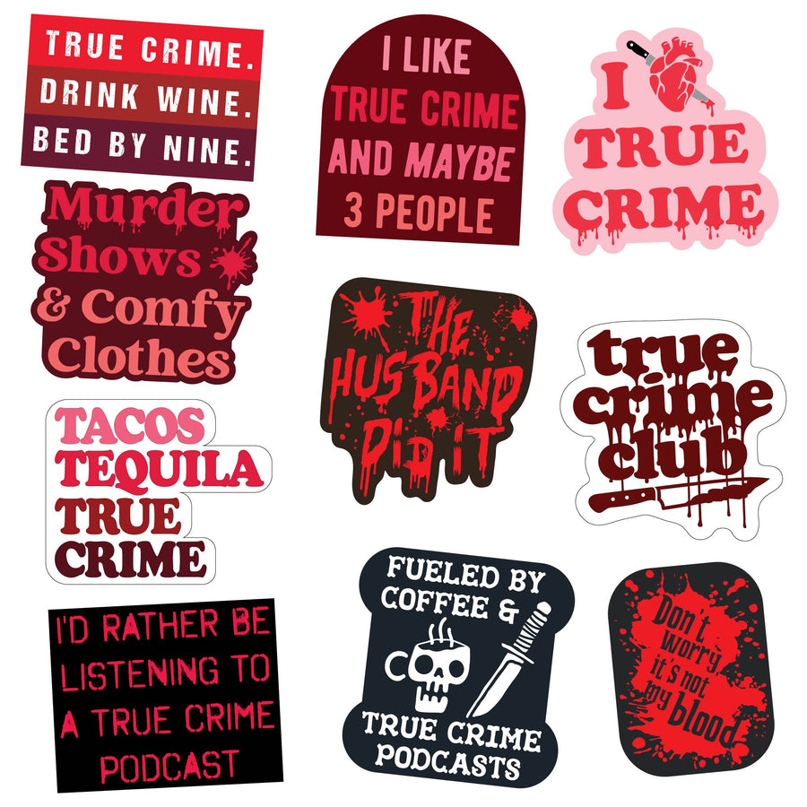 Funny Multi Ture Crime Stickers Nerdy sarcastic Tee