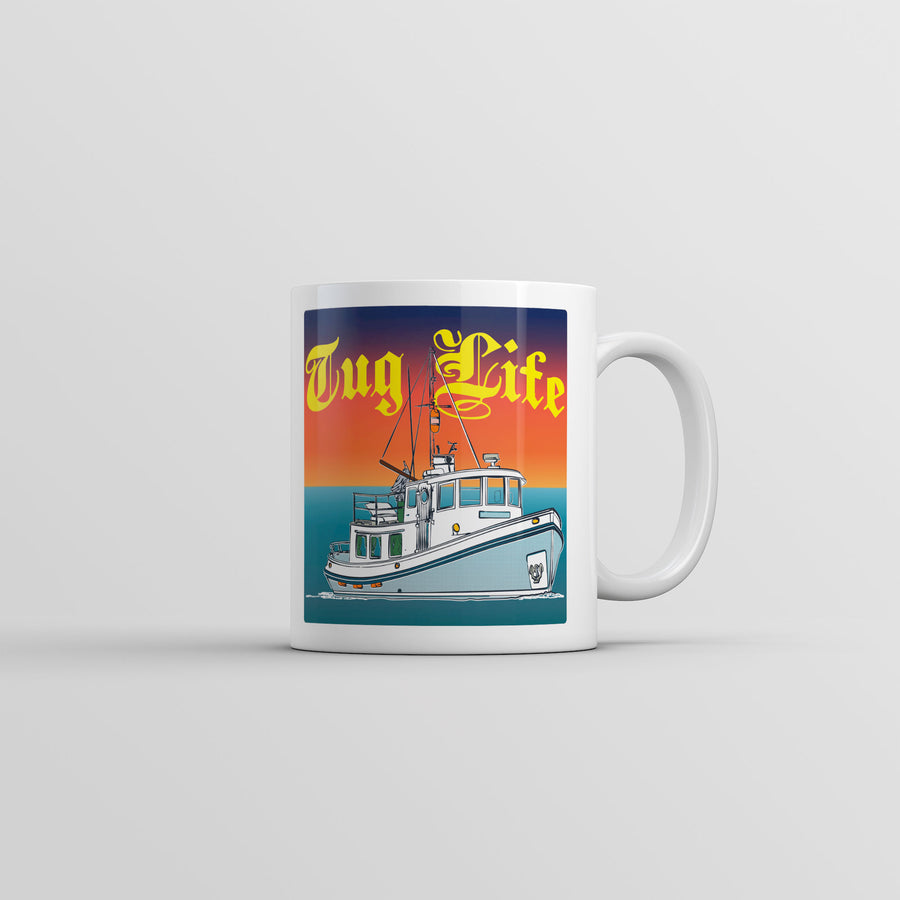 Funny White Tug Life Coffee Mug Nerdy sarcastic Tee