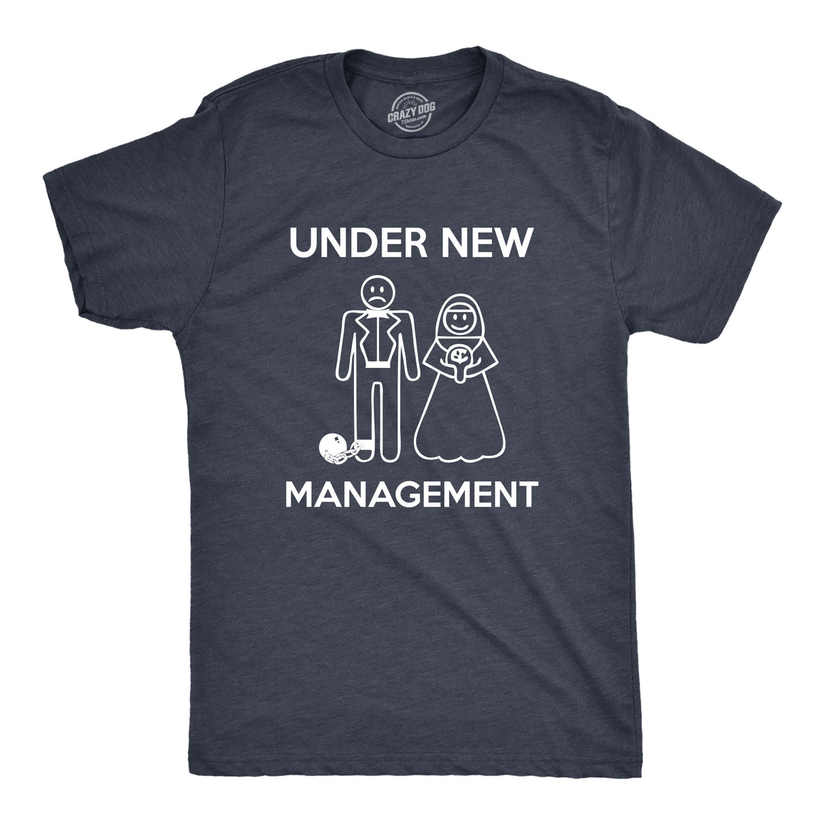 Funny Heather Navy Under New Management Mens T Shirt Nerdy Wedding Tee