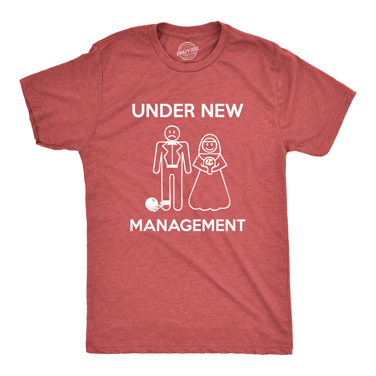 Funny Heather Red Under New Management Mens T Shirt Nerdy Wedding Tee