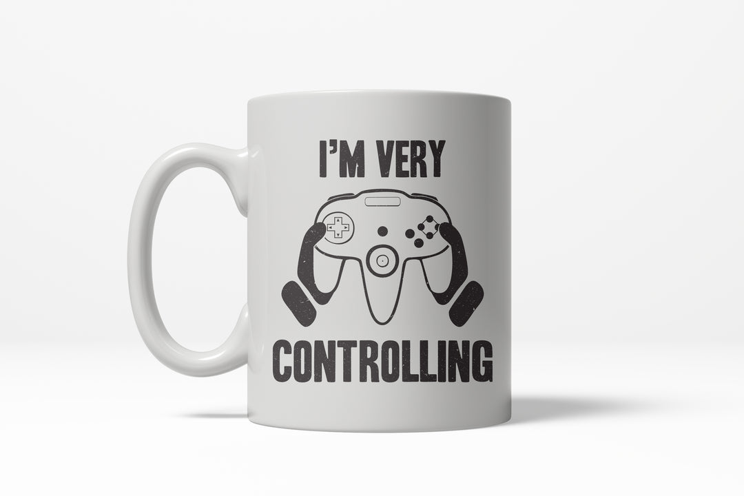 Funny White Very Controlling Coffee Mug Nerdy video game Tee