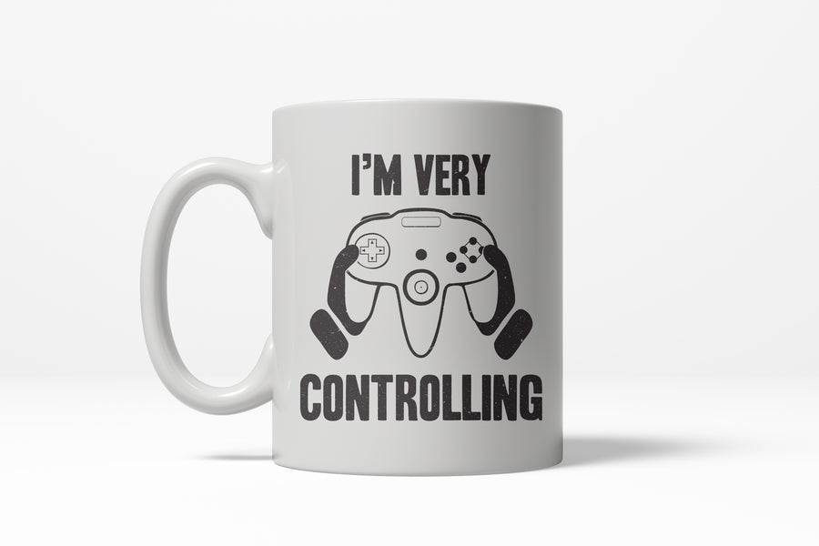 Funny White Very Controlling Coffee Mug Nerdy video game Tee