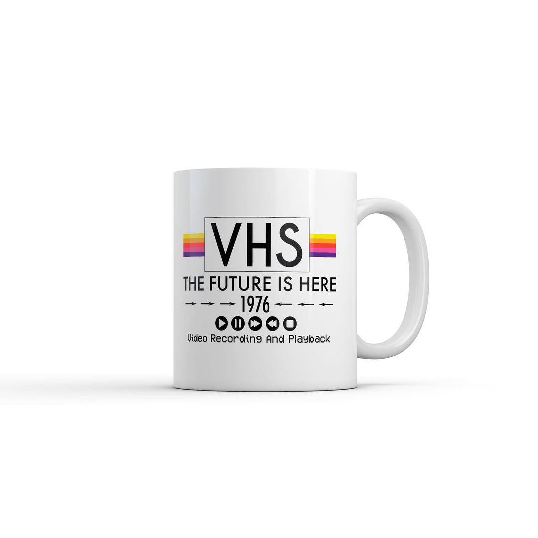 Funny White VHS Coffee Mug Nerdy TV & Movies retro Tee