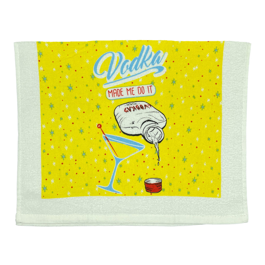 Funny Vodka Made Me Vodka Made Me Do It Tea Towel Nerdy Drinking Liquor Tee