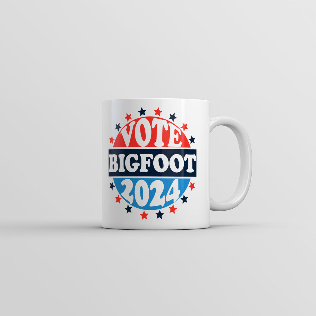 Funny White Vote Bigfoot 2024 Coffee Mug Nerdy Political sarcastic Tee