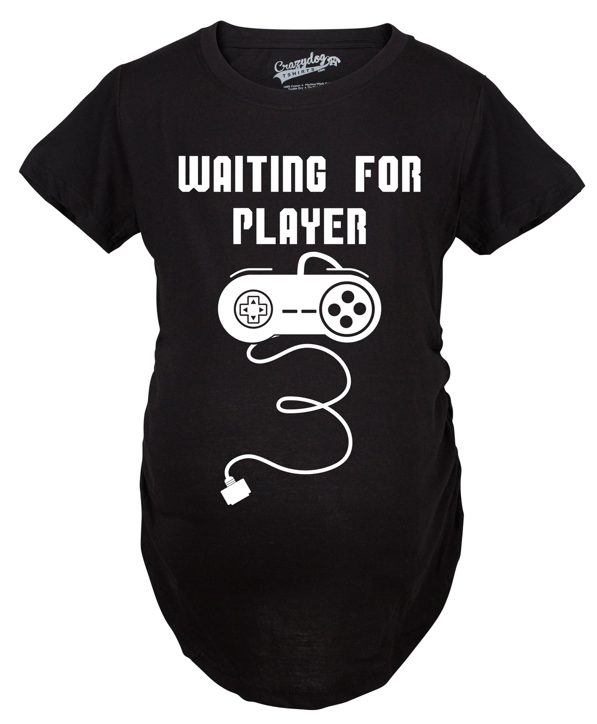 Funny Black Waiting For Player 3 Maternity T Shirt Nerdy Video Games Tee