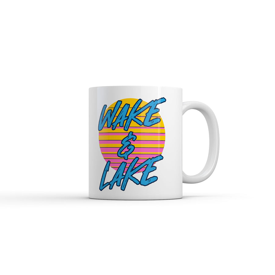 Funny White Wake And Lake Coffee Mug Nerdy vacation Sarcastic Tee