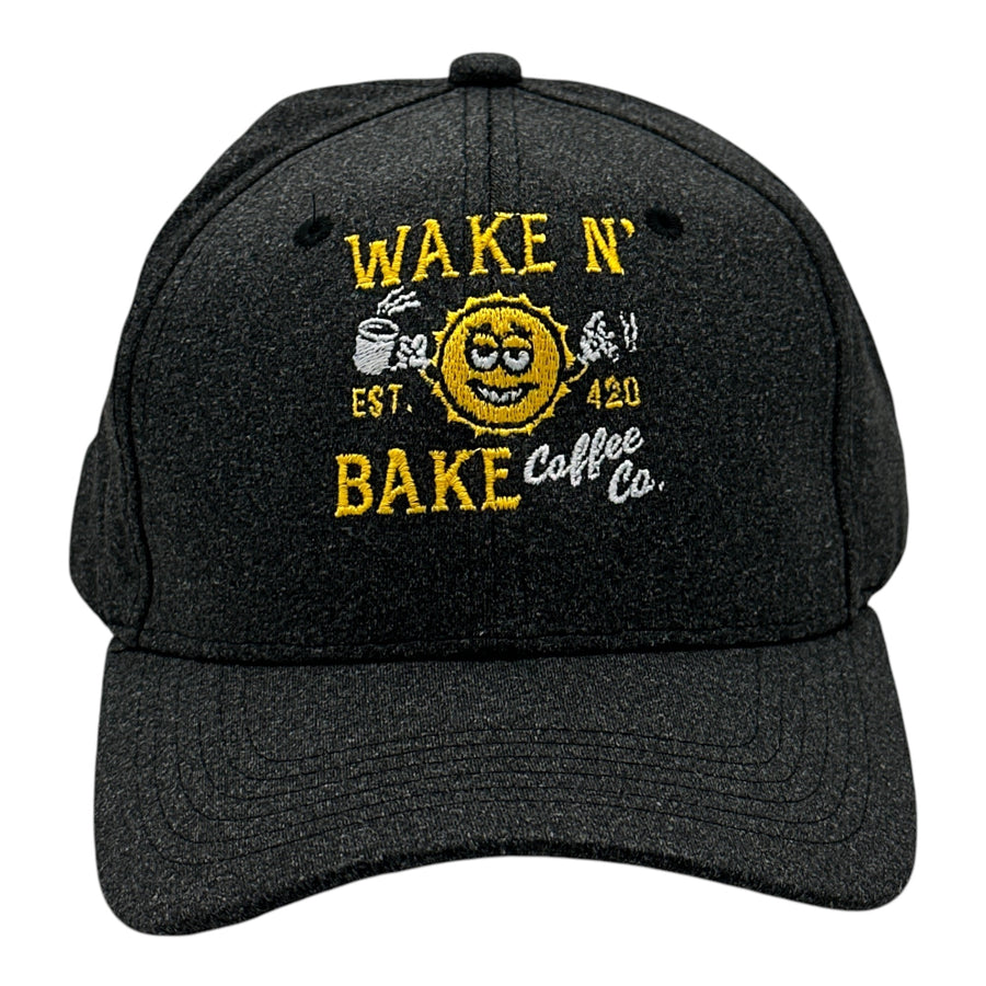 Funny Black - Wake N Bake Wake N Bake Coffee Co Nerdy 420 coffee sarcastic Tee