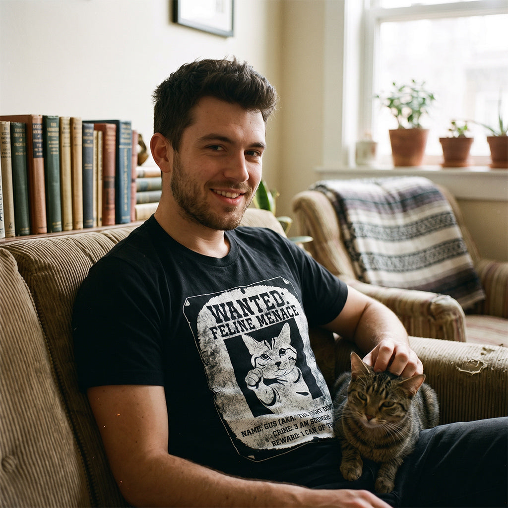 Wanted Feline Menace Men's T Shirt